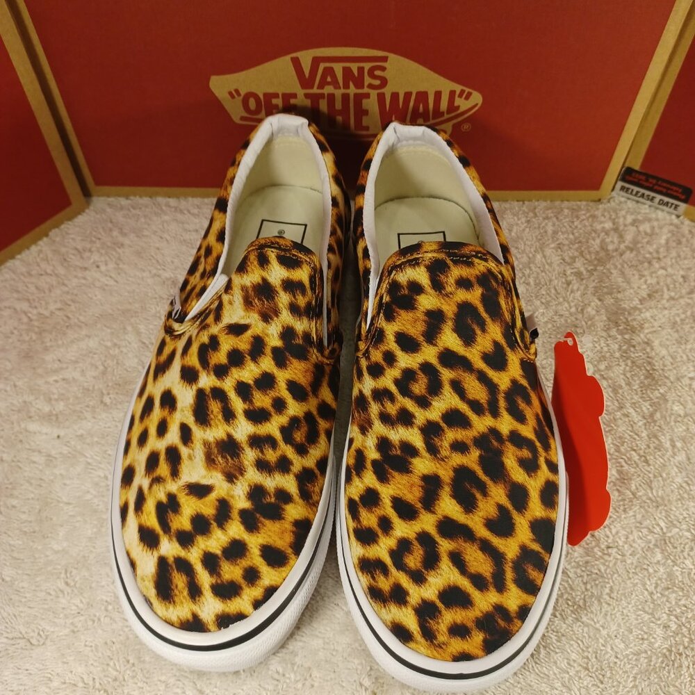 Vans Men's 4.5/Women's 6 Classic Slip On Leopard Black/True White VN0A5A08316 - Picture 7 of 12